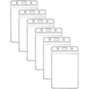 Vertical ID Badge Holders Sealable Waterproof Clear Plastic Holder,  (6P…